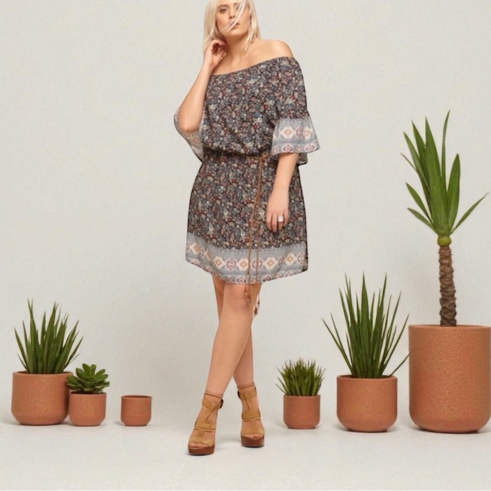 Bianca Bohemian Chic Off The Shoulder Dress•2X